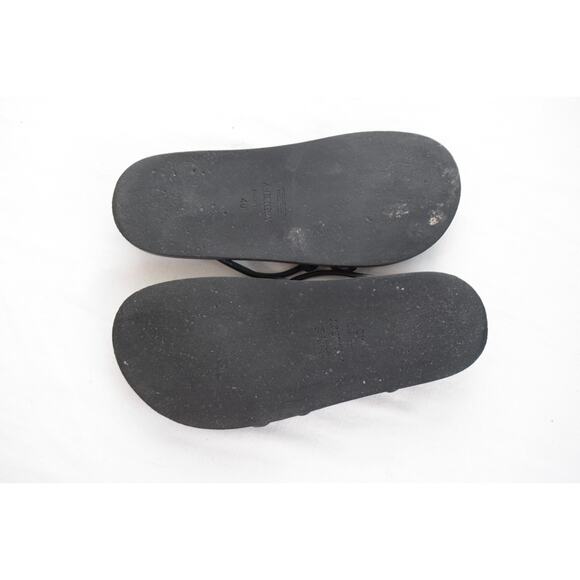 A.EMERY Black Leather Strappy Sandals Size 40 T Strap Luxury - Picture 7 of 7